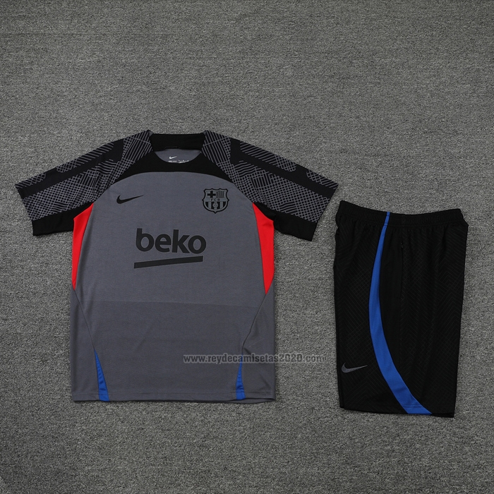 Chandal del Barcelona Manga Corta 2022-2023 Gris - Pantalon Corto